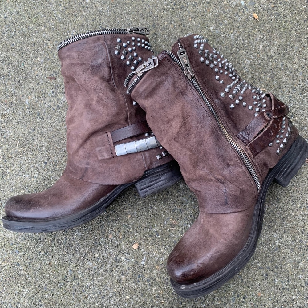 A.S.98 Brown Combat & Moto Boots